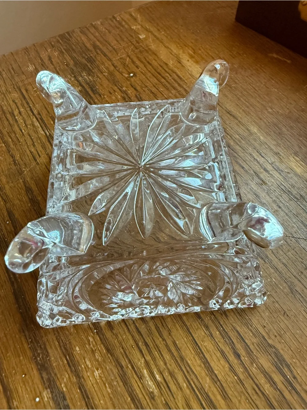 Glass Square Pedestal Dish